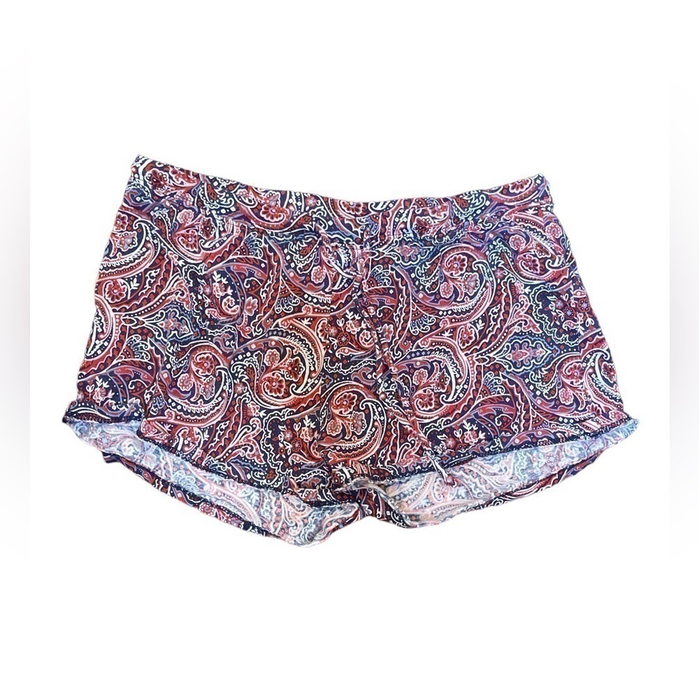 The Prairie Rachel Ashwell Paisley Summer Shorts Red Blue Size XS